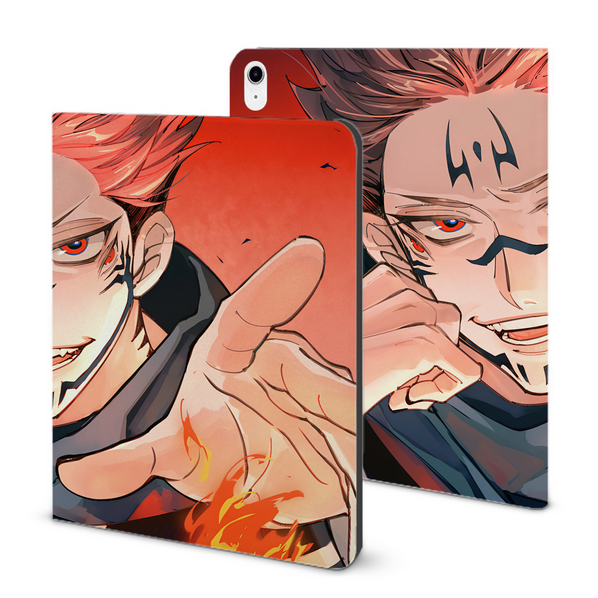 （画像用） 呪術廻戦 Jujutsu Kaisen IPad ケース ブック型 PUレザー TPU 耐衝撃 軽量 薄型 ペン収納なし 全面保護 IPad 各モデル対応